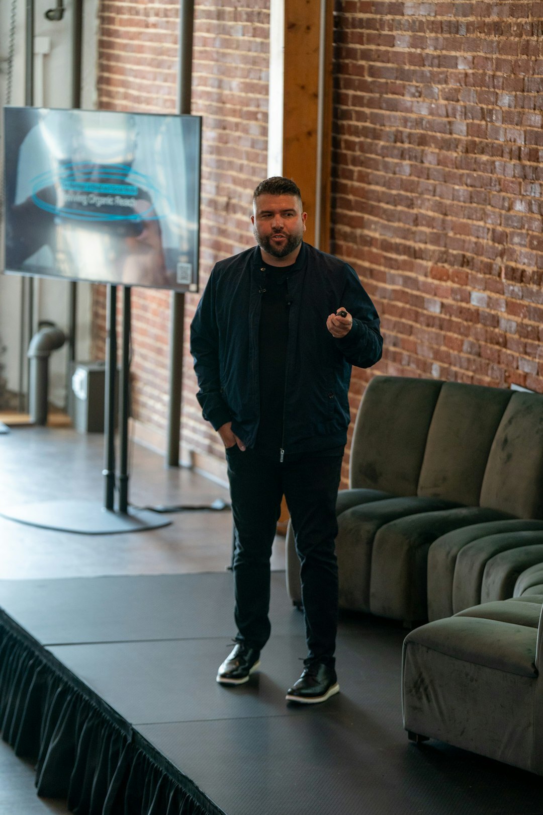 man giving presentation