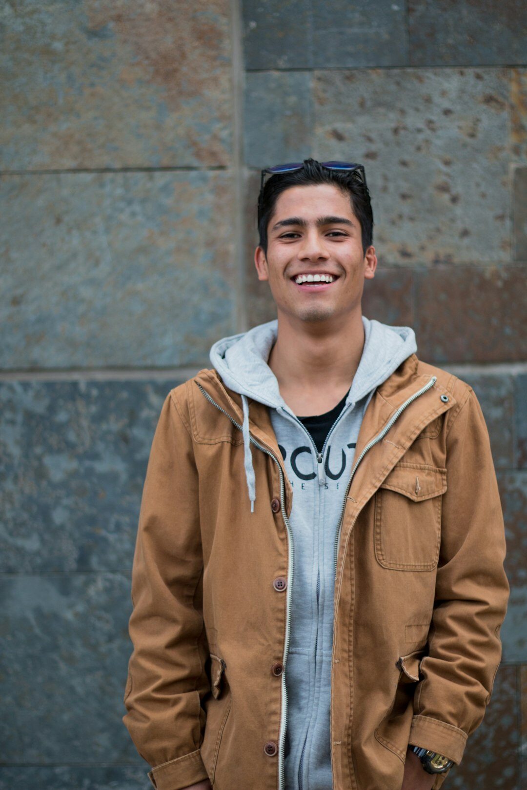 person smiling confidently