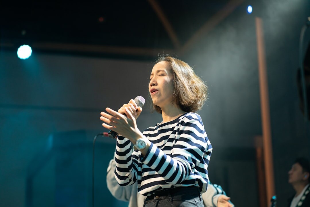 woman practicing public speaking